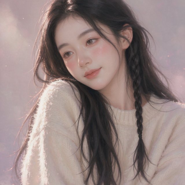 平行岛 ai 人设苏糖，黏人撒娇的东方女孩头像插画